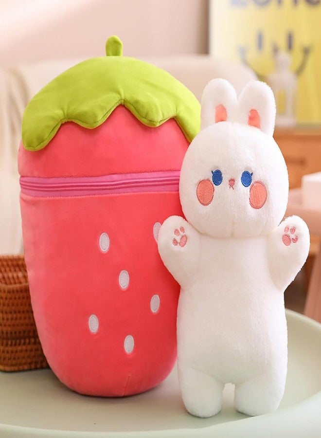 TechMax Solution Rabbit A Sweet Surprise for Your Special Day Delightful Strawberry Rabbit Plush Toy, for Hugs and Smiles - Image 4